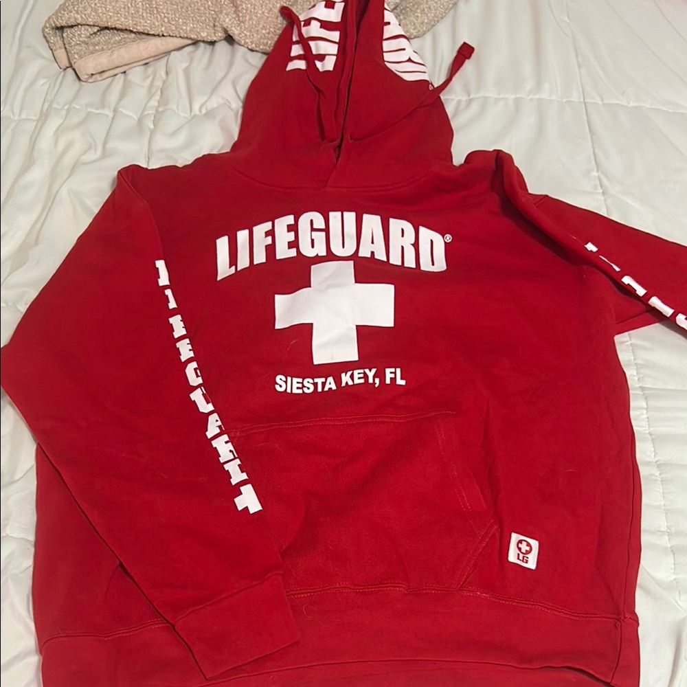 Siesta Key Lifeguard Red Hoodie